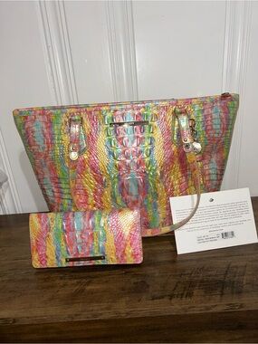 Brahmin Medium Asher with Ady Wallet Saltwater Taffy